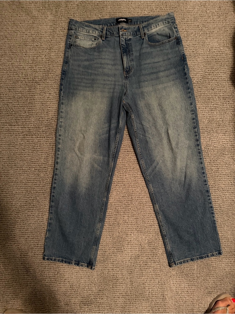 RSQ Baggy Fit Jeans in faded medium  Blue Wash